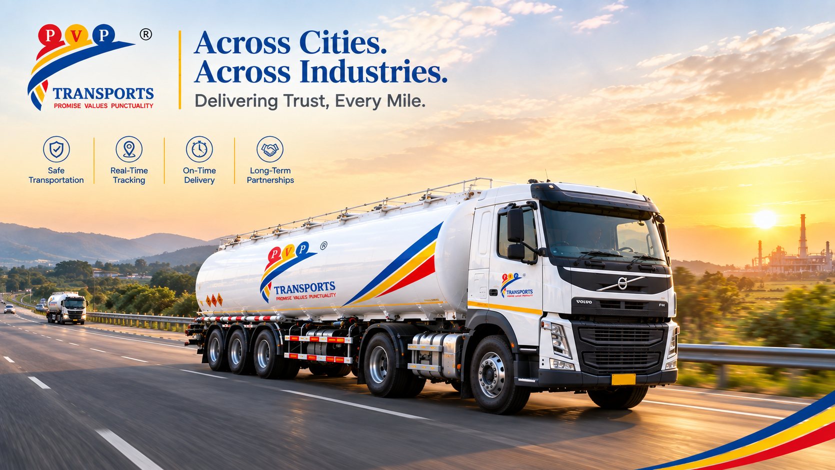 PV Powlose Transport tanker on a highway: Across Cities, Across Industries